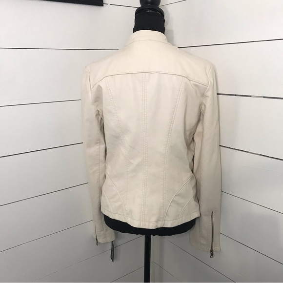 Guess Faux Leather Racer Jacket Size L NWT - Picture 6 of 11